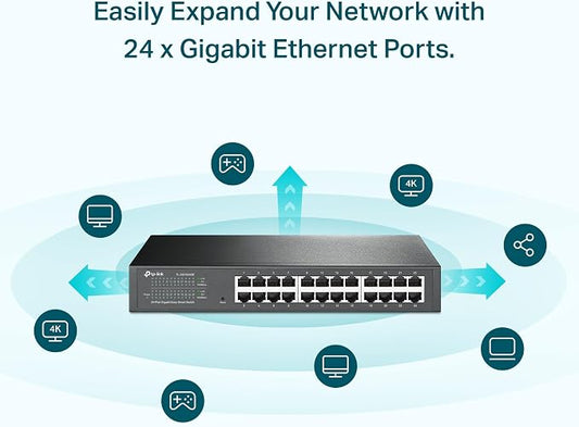 TP-Link 24 Port Gigabit Switch Easy Smart Managed Plug & Play Desktop/Rackmount - Image 2