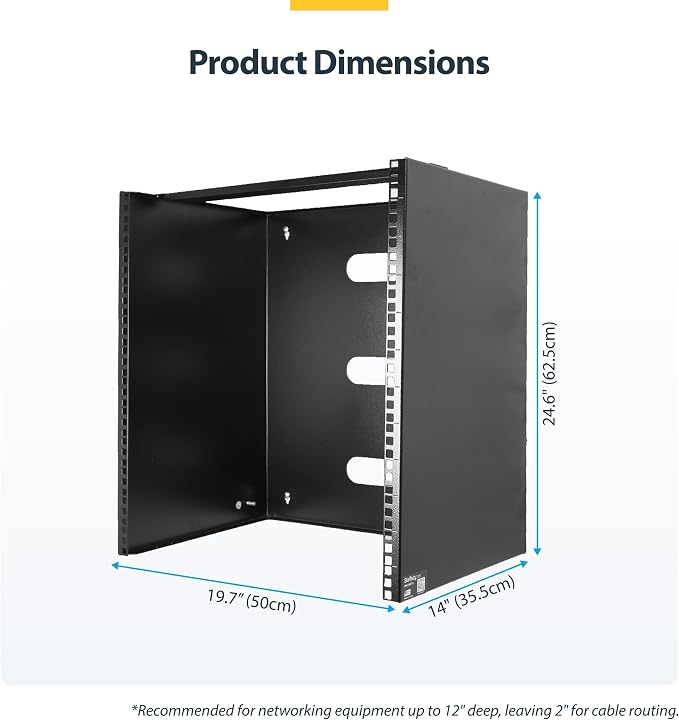 StarTech.com 14U Wall Mount Network Rack, 14 in Deep, IT Equipment, Network - Image 6