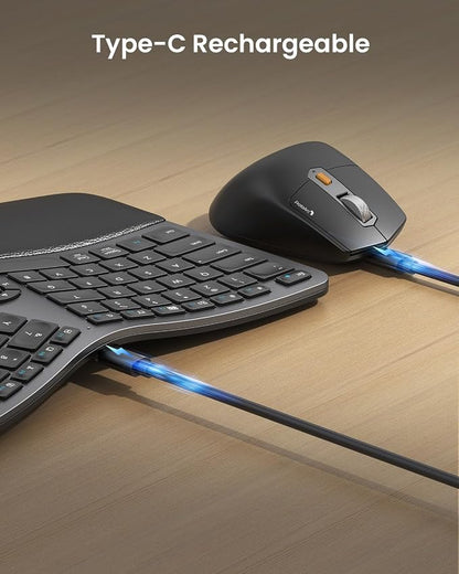 ProtoArc Ergonomic Keyboard Mouse, EKM01 Plus Full Size Wireless Bluetooth Ergo - Image 7
