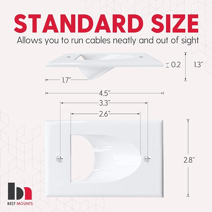 2 Pack Wall Plate Cable Pass Through - Image 4