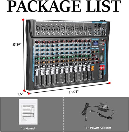 12 Channel Audio Interfacer Sound Board Mixer DJ Mixer 16-Bit DSP Effect USB - Image 9