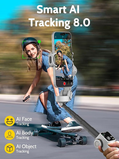 Cellphone Gimbal for Video Recording w/AI Tracking, 3 -axis Vlogging Gimbal - Image 4