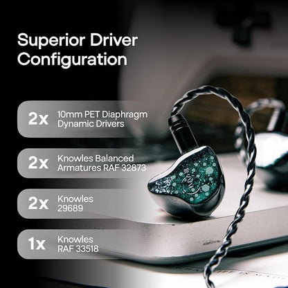 Linsoul ZiiGaat Arcanis in Ear Monitor, Professional 2DD+5BA Hybrid IEM Earphone - Image 3