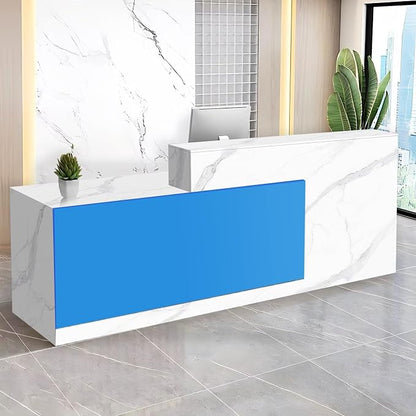 Reception Desk with Counter Modern Checkout Counter with Lockable Drawer by Unknown