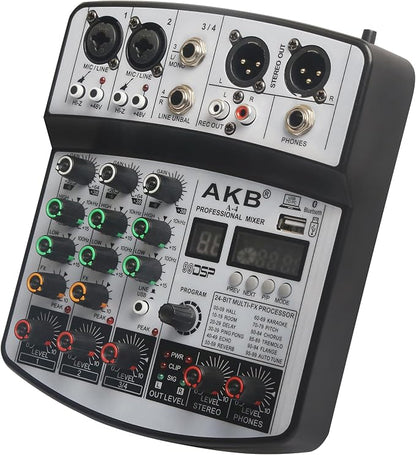 Dj Mixers 4 Channel Audio Mixer Sound Board - Image 4