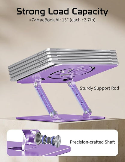 Aluminum Laptop Stand for Desk – Adjustable Ergonomic Laptop Riser, Foldable & - Image 4