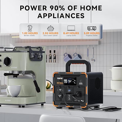 300W Solar Generator, 259Wh Portable Power Station EM300, 000mAh LiFePO4 Battery - Image 4