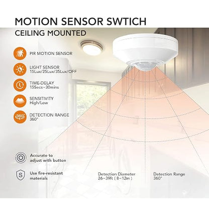 RAYZEEK DC 12/24V 10A Low Voltage Ceiling Sensor Pir Occupancy Motion Detector - Image 3