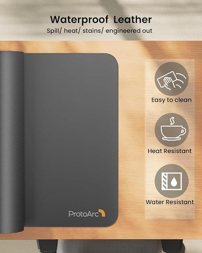 ProtoArc Leather Desk Mat, Large Mouse Pad- 31.5×15.8 inch, Non-Slip PU Leather - Image 4