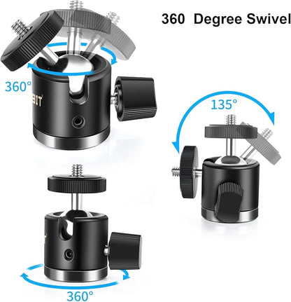 UTEBIT Super Clamp Mount with Mini Ball Head Mount, 1/4 Screw Hot Shoe Adapter - Image 4