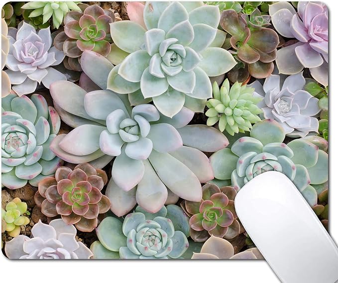 Cute Succulents Mouse Pad, Natural Plants Mousepad by EASTSMOOTH