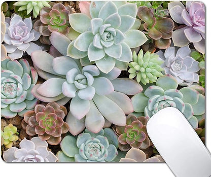 Cute Succulents Mouse Pad, Natural Plants Mousepad by EASTSMOOTH