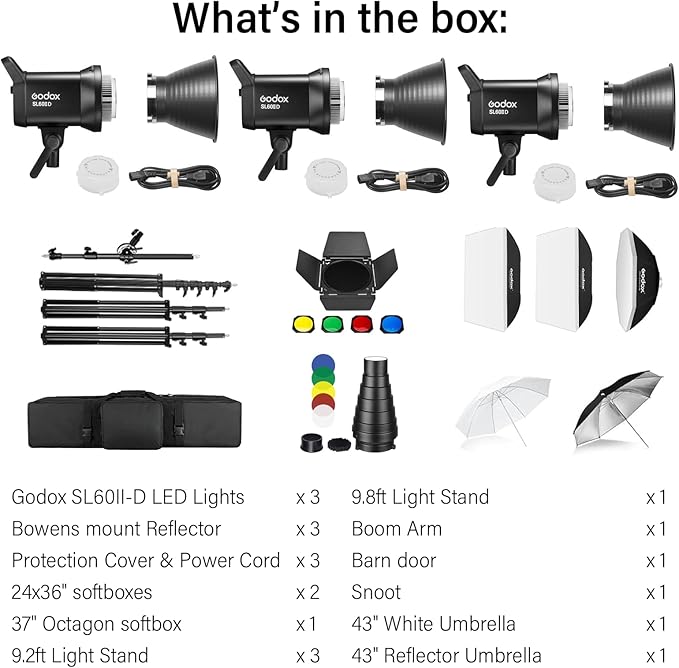 Godox SL60IID Softbox Lighting Kit Professional Studio Equipment - Image 2