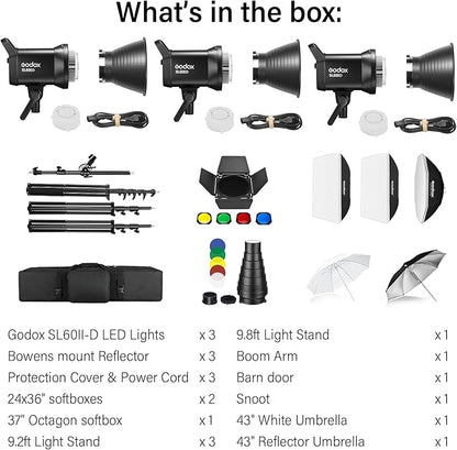 Godox SL60IID Softbox Lighting Kit Professional Studio Equipment - Image 2