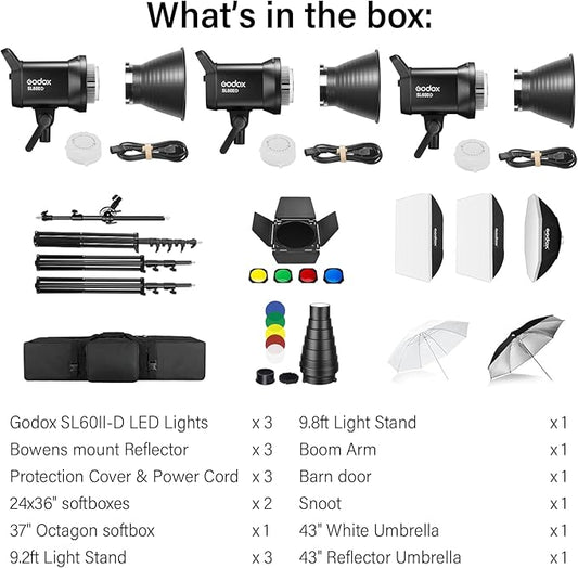 Godox SL60IID Softbox Lighting Kit Professional Studio Equipment - Image 2