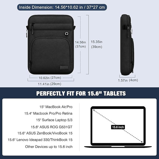 MoKo 15.6 Inch Laptop Sleeve Bag, Fits 15.3" MacBook Air M2/M3, 15.4" MacBook - Image 2