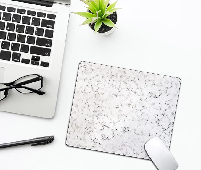 White Marble Black Texture Mouse Pads - Image 6