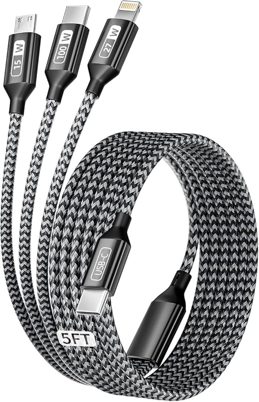 100W USB C Cable, 3 in 1 USB C Charger Cable by MPATIBY