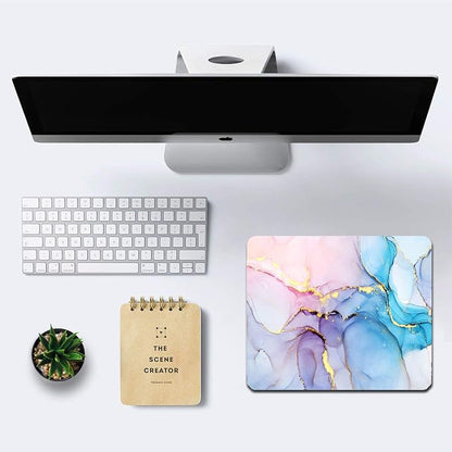 IMAYONDIA Blue Pink Ink Marble Mouse Mat, Custom Design Non-Slip Rubber Base - Image 6