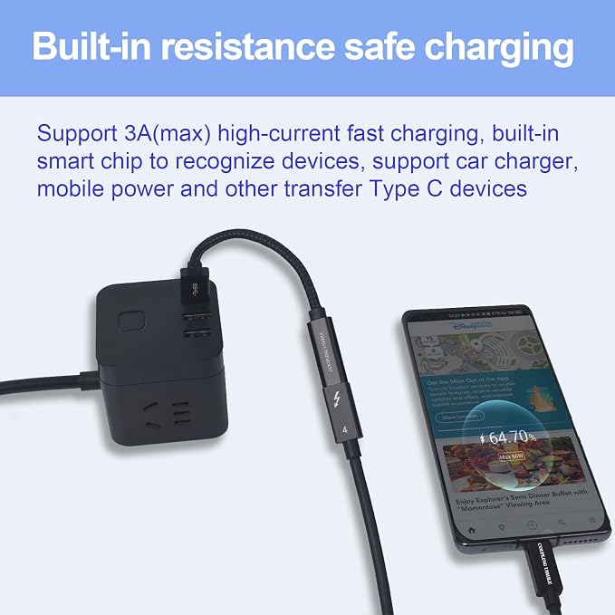 USB to USB C Adapter, Transfer up to 10Gbps, USB to Type C Charger Cable Adapter - Image 4