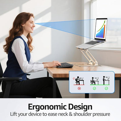 Urmust Laptop Notebook Stand Holder Adjustable Ultrabook Stand Riser Portable - Image 3
