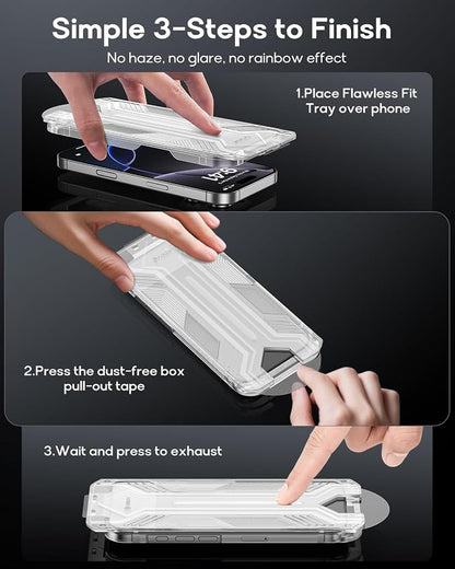 3 Pack for iPhone 15 Pro Tempered Glass Screen Protector:9H+ Durable, Auto - Image 3