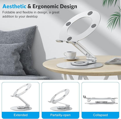 Adjustable Laptop Stand with 360 Rotating Base, OMOTON Ergonomic Laptop Riser - Image 5