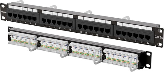 Iwillink 10Gbps Cat6A Patch Panel 24 Port, RJ45 Patch Panel UTP 19-Inch by IWILLINK
