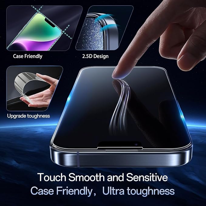 Screen Protector for iPhone 16e /13/13 Pro /14, Colorless Anti-Blue Light - Image 6