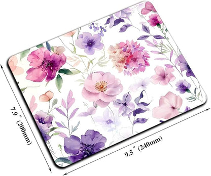 Mouse Pad, Cute Purple Watercolor Flowers Mouse Pads - Image 2