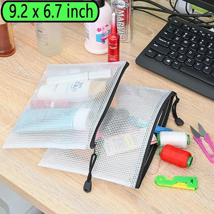 AUSTARK 20 Pcs Zipper File Bags, Plastic Mesh Pouch, Board Game Storage Bag - Image 7