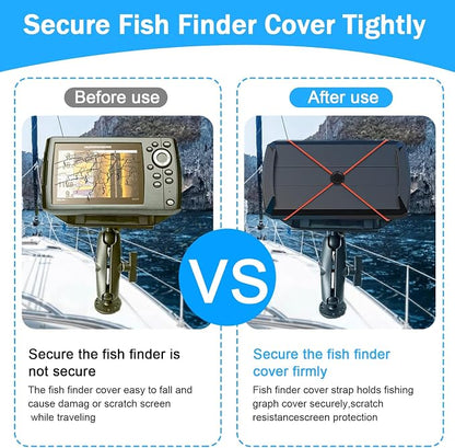4 Pcs Thickened Fishing Graph Cover Straps, Adjustable Fish Finder Bungee - Image 2