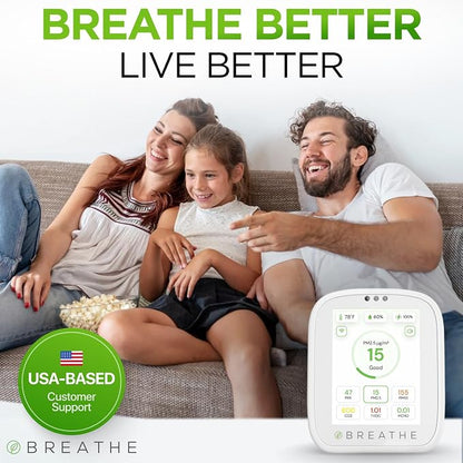 BREATHE Airmonitor Plus Indoor Air Quality Monitor – Smart CO2, PM1 PM2.5 PM10 - Image 8
