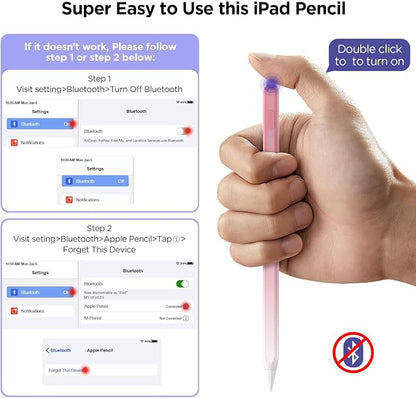 Stylus Pen for iPad 2018-2025, 15Mins Fast Charge for Apple Pencil, Palm - Image 6