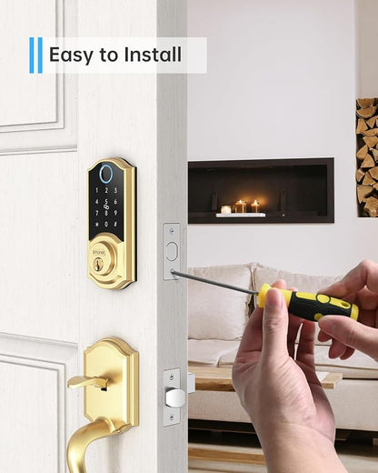 SMONET Smart Lock Brass Fingerprint Deadbolt, Keyless Entry Door Lock - Image 6