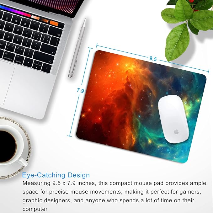 Galaxy Mouse pad, Non-Slip Washable Small Mouse mat 9.5 X 7.9 inch - Image 2