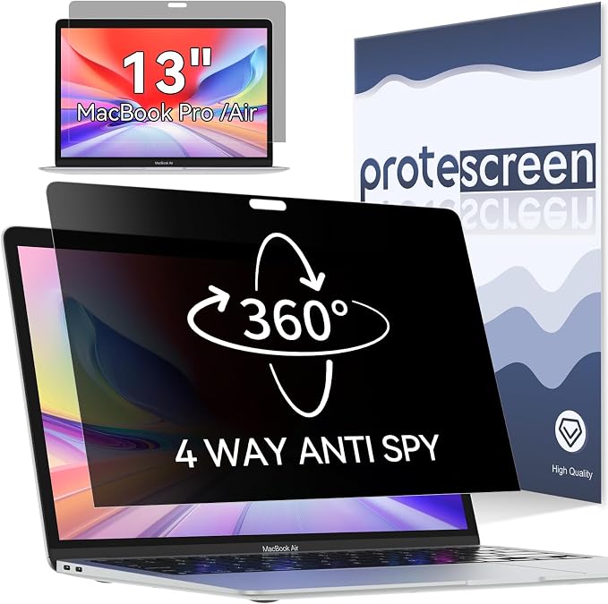 360° Privacy Screen for MacBook Pro 13 Inch/MacBook Air 13 in, 4 Way Privacy by Protescreen