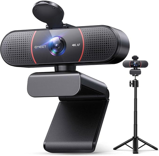 EMEET C960 4K Webcam with Tripod, 4K UHD Sony Sensor, 3 Adjustable Height Mini by EMEET