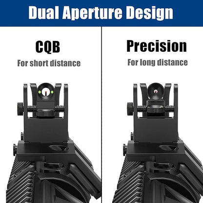 UUQ 45 Degree Offset Fiber Optic Iron Sights, Flip Up Front Rear Sites - Image 5