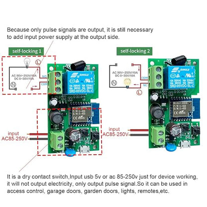 Smart WiFi Wireless Relay Switch Module, Tuya 1CH AC 85-250V/ USB 5V Smart Life - Image 2