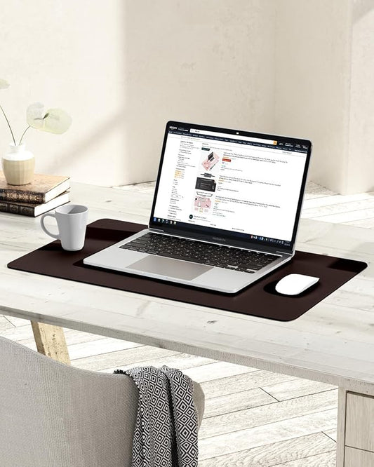 YSAGi Non-Slip Leather Desk Pad, Waterproof Laptop Computer Desk Keyboard Mat - Image 2