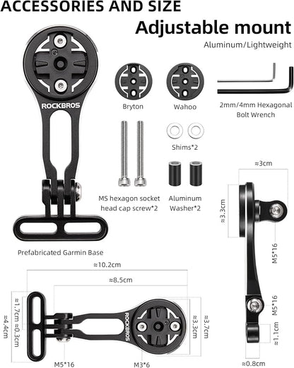 ROCKBROS Bike Computer Mount Adjustable Out-Front Bicycle Computer Mount - Image 6
