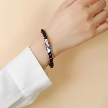 Nanafast Titanium Stainless Steel Rainbow LGBT Pride Bracelet Handmade Braided - Image 6