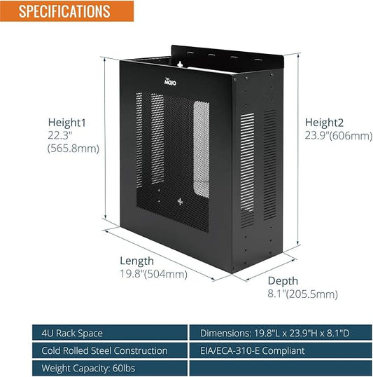 Tecmojo 4U Server Rack, Vertical/Horizontal Wall Mountable Rack - Image 2
