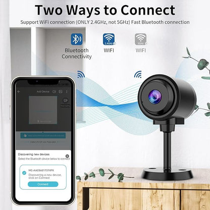 VSTARCAM Tiny Camera for Home Security 1Pcs, 2.4GHz WiFi Portable Battery - Image 7