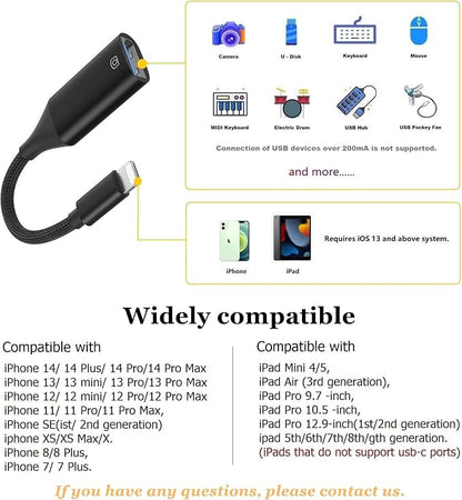 IVSHOWCO Camera Adapter for iPhone, iPad to USB OTG Cable Adapter, Supports USB - Image 7