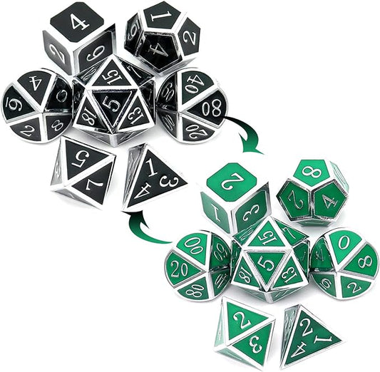 Haxtec Color Shifting Metal DND Dice Set Temperature Sensitive Polyhedral D&D by HaxtecDice