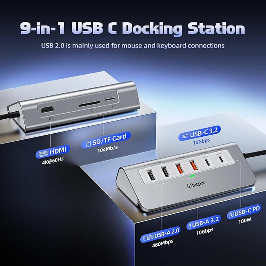 USB C Hub 10Gbps, 9-in-1 USB 3.2 Hub - Image 2
