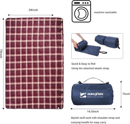 DUKUSEEK Hooded Outdoor Blanket, Extra Large 79" x 59" Waterproof Camping - Image 5