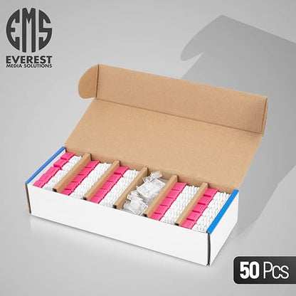 Everest 90° Angled RJ45 Cat6 Keystone Jacks 50-Pack in Pink - Image 2